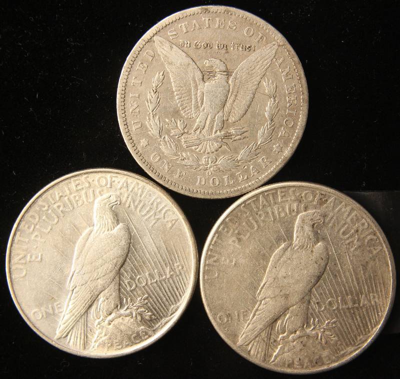 3 SILVER DOLLARS 1899-O 1922 1926-S