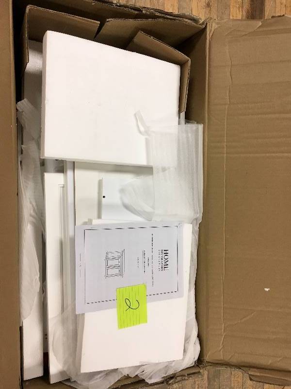 lot 2 image: Home Decorators Collection  Hampton Harbor 35 in. Double Tilt - Out Hamper in White open box never used