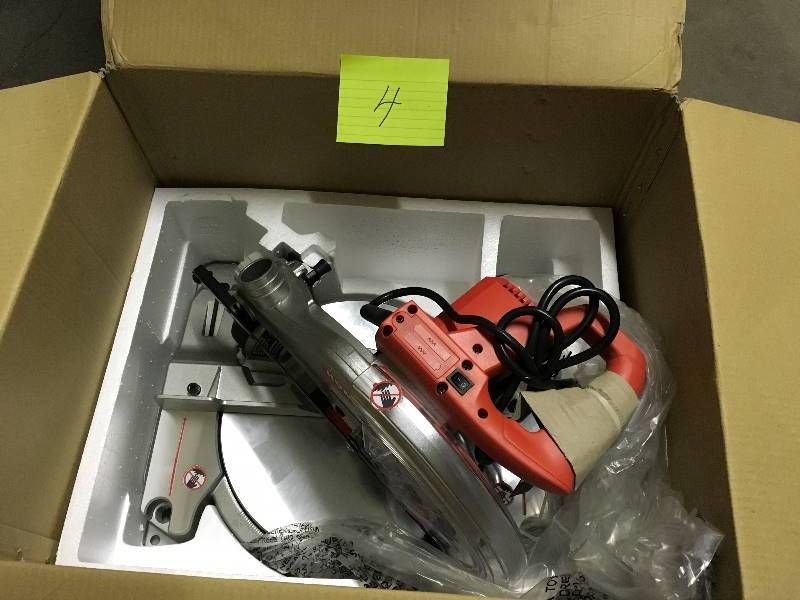 lot 4 image: Homecraft 10 in Compound Miter Saw with Laser open box never used