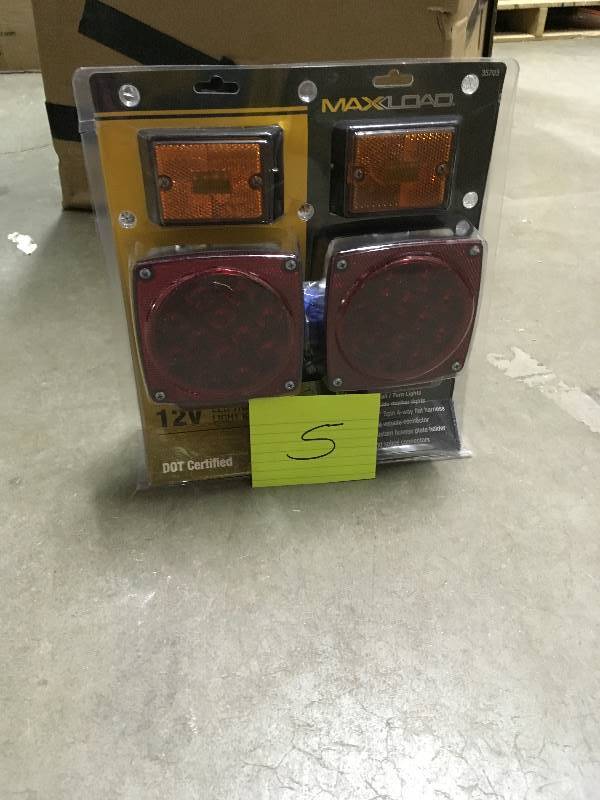 lot 5 image: Max Load 12V-Volt LED Trailer Light Kit open box never used