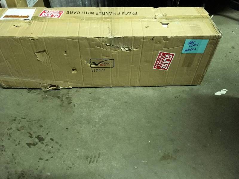 lot 8 image: Volume Lighting Kora 5 Light Vanity Light Brushed Nickel - Alabaster Glass- One Shade Broken