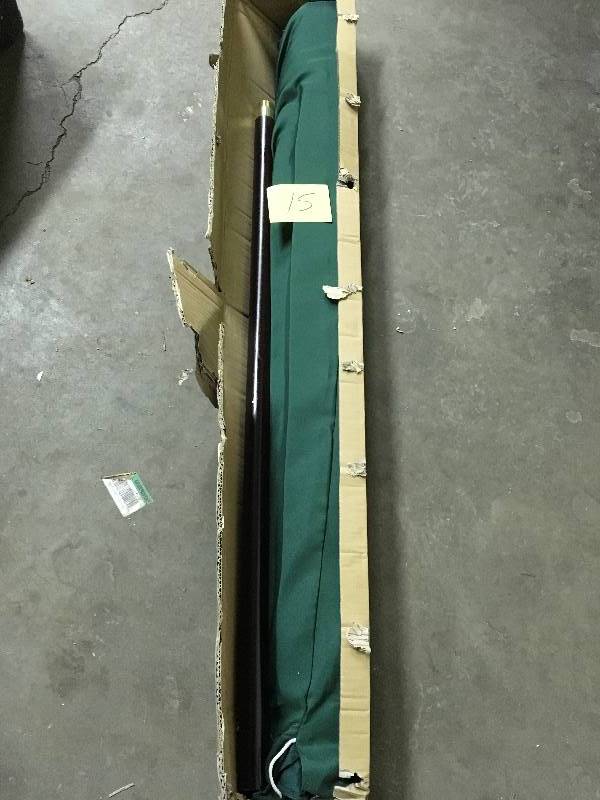 lot 15 image: Guide Gear 9 Market Patio Umbrella with Pully System, Hunter Green open box never used