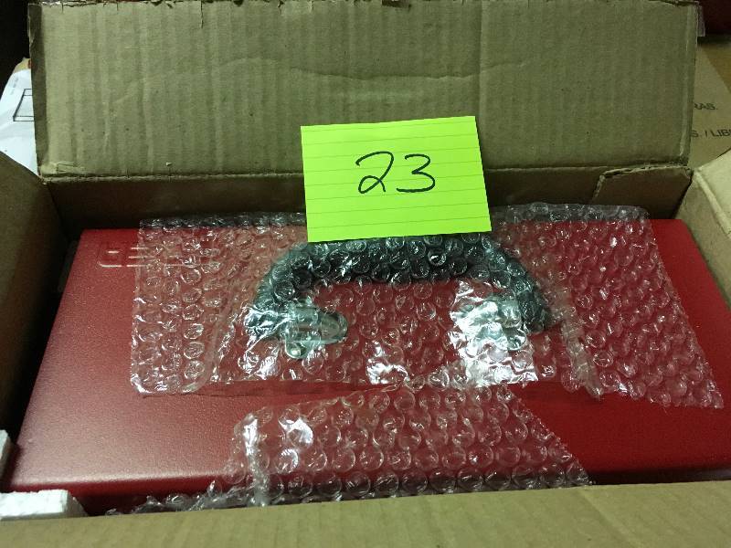 lot 23 image: URREA Heavy Duty Tool Box- 14 in. x 6 in. x 6 in. , Red