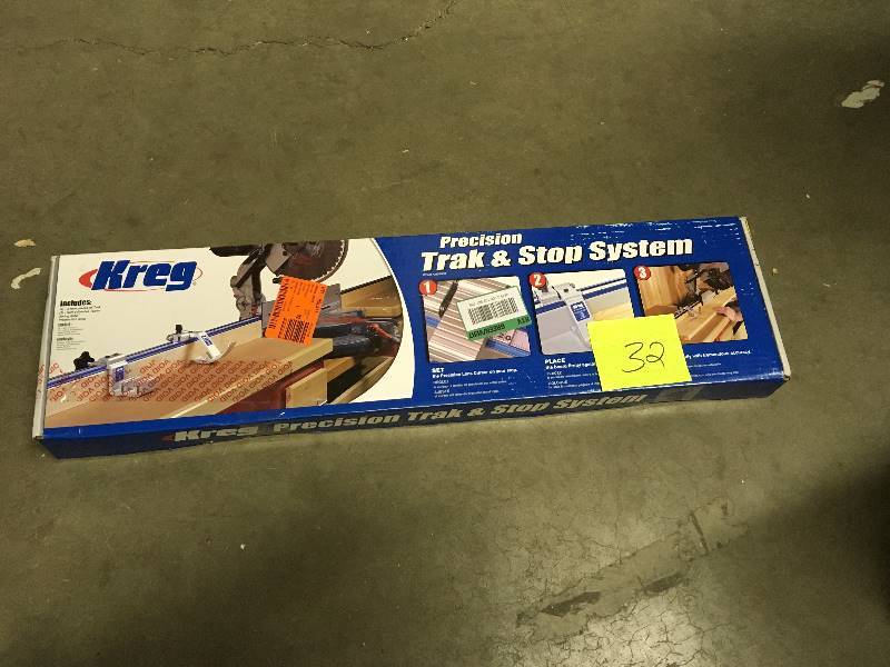 lot 32 image: Kreg KMS8000 Precision Trak and Stop Kit open box never used