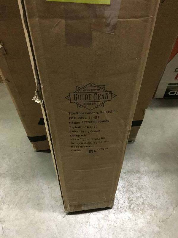 lot 34 image: Guide Gear Portable Folding Hammock- Army Green open box never used