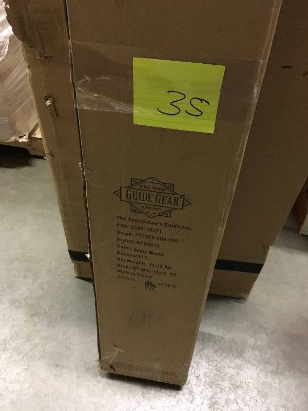 lot 35 image: Guide Gear Portable Folding Hammock- Army Green open box never used