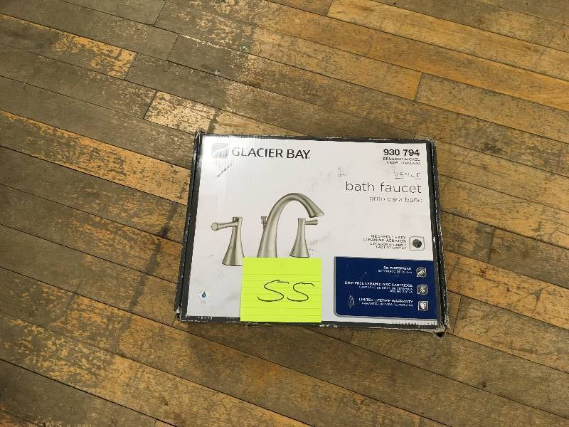 lot 55 image: Glacier Bay Two Handle Lavatory Faucet open box never used