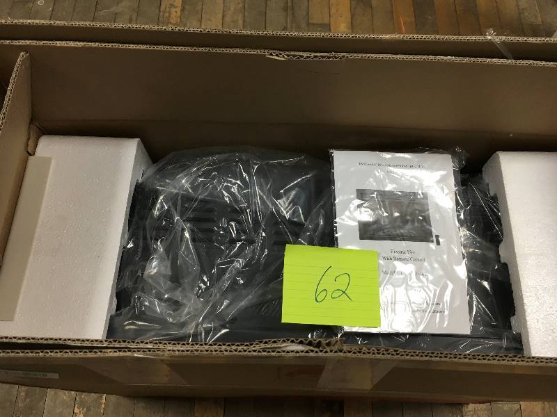 lot 62 image: AKDY FP0028 23 1500W Freestanding Electric Fireplace Insert Heater with Tempered Glass and Remote Control, Black open box never used