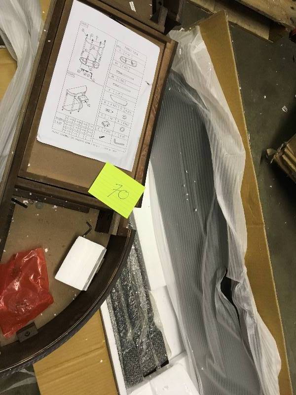 lot 70 image: Generic Product TitleHome Craft Console Sofa Table with Drawer, open box never used