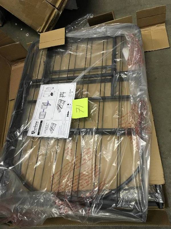 lot 71 image: Furinno Angeland Mattress Foundation Platform Metal Bed Frame open box never used