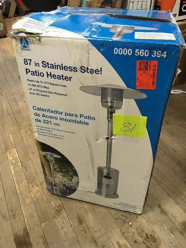 lot 81 image: Gardensun 41,000 BTU Stainless Steel Propane Patio Heater