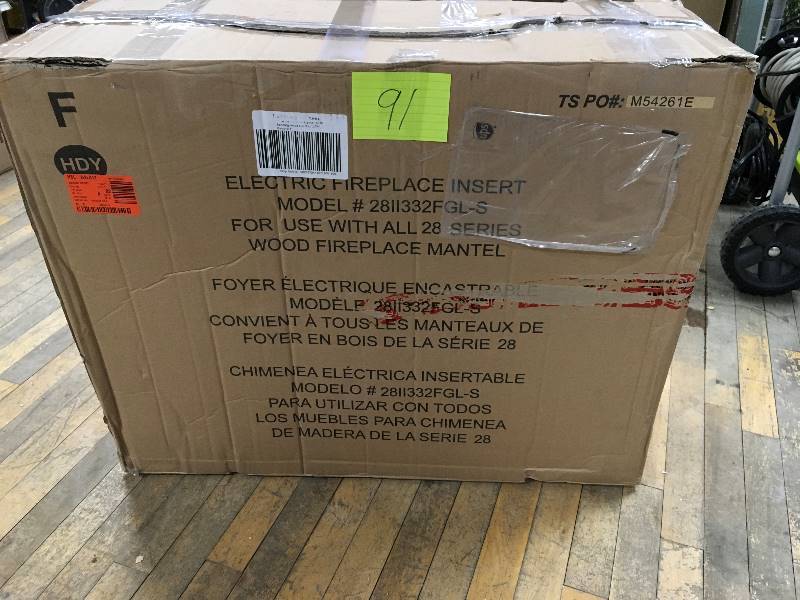 lot 91 image: Electric Fireplace Insert for Use with All 28 Series Wood Fireplace Mantel