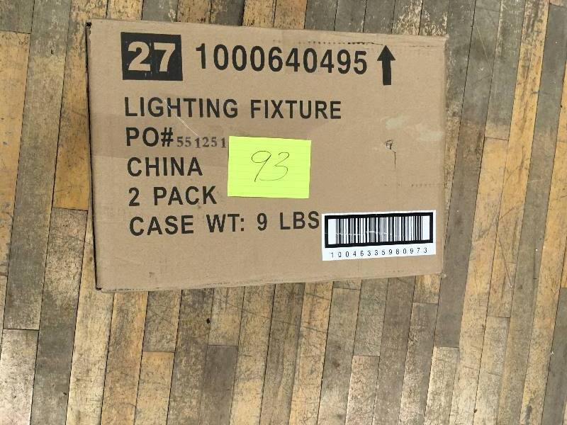 lot 93 image: Home Decorators Collection Aged Bronze Patina Outdoor LED Wall Lantern