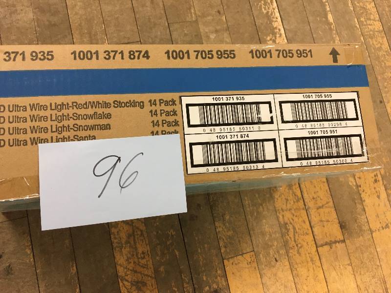 lot 96 image: MSL-LED Ultra Wire Light -RedWhite Stocking & Snowflake & Snowman & Santa