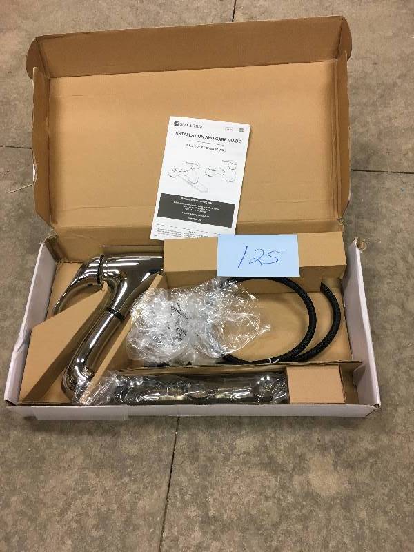 lot 125 image: Glacier Bay Pull Out Kitchen Faucet open box never used
