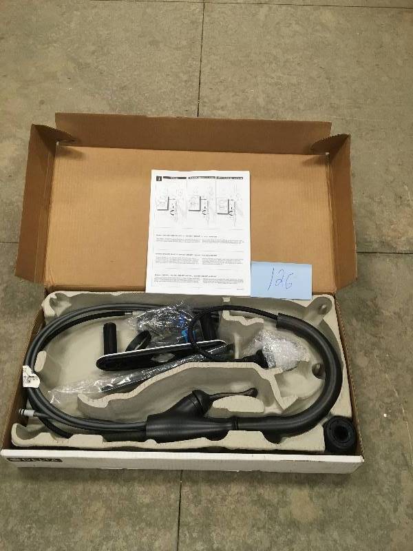 lot 126 image: Delta One Handle Pulldown Kitchen Faucet open box never used