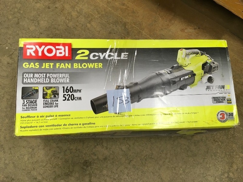 lot 153 image: Ryobi 2 Cycle Gas Jet Fan Blower