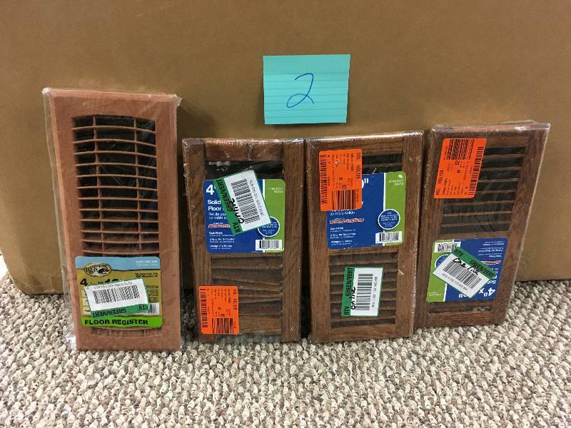 4 Assorted Sizes Oak Floor Diffuser, Brown Open Box not used one is  damaged