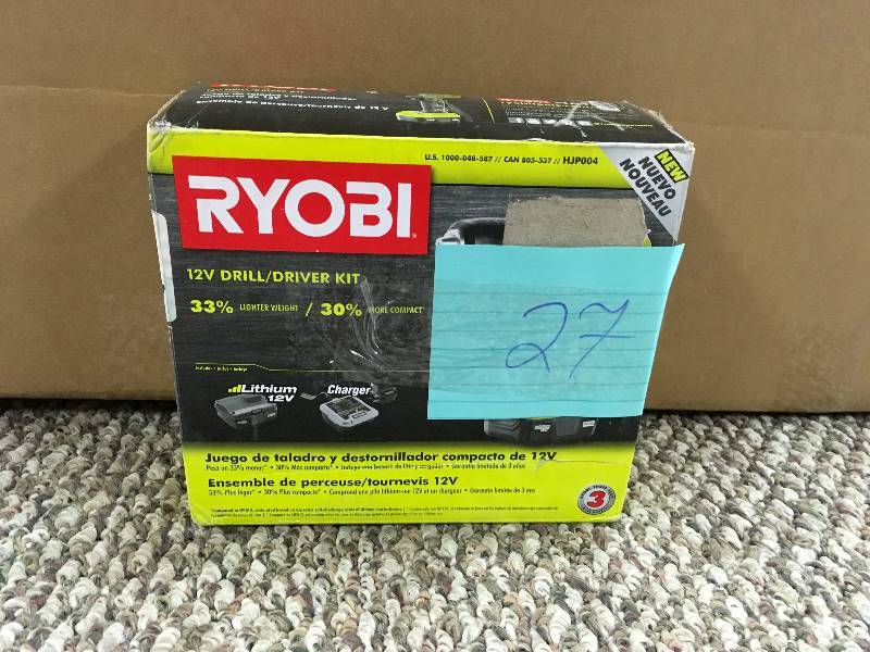 Ryobi 12-Volt Cordless Lithium - Ion DrillDriver Kit open box in good working condition