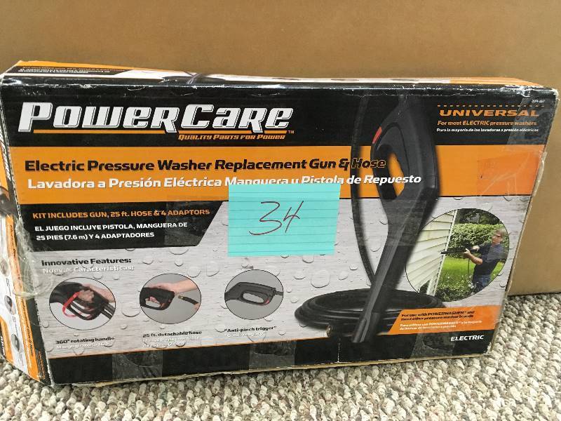 PowerCare Electric Pressure Washer Replacment Gun & Hose Open Box not used