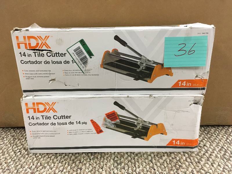 HDX 14 in. Tile Cutter- Lot of 2 open box  Open Box in like new condition
