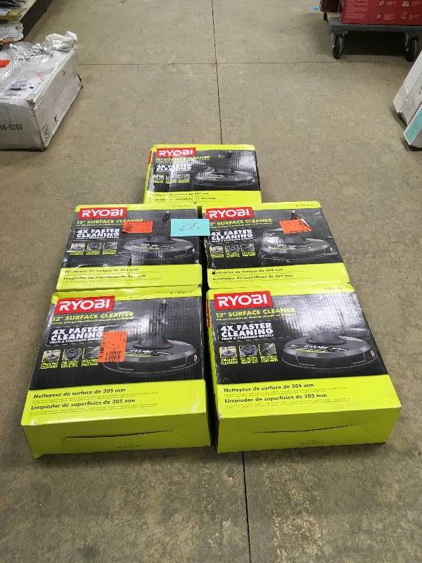 Ryobi 12 in. 2000 PSI 1.4 GPM Quick Connect Surface Cleaner for Electric Pressure Washers- Lot of 5 Open Box not used