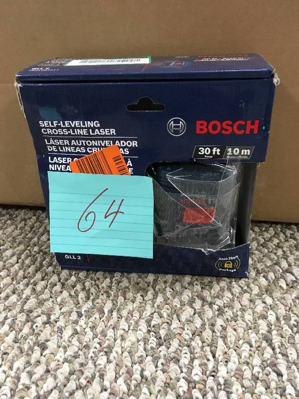 Bosch GII 2 Self-Leveling Cross-Line Laser Level with Mount Open Box not used
