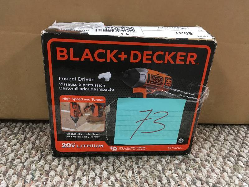 Black & Decker 20 Volt Lithium Impact Driver Open Box