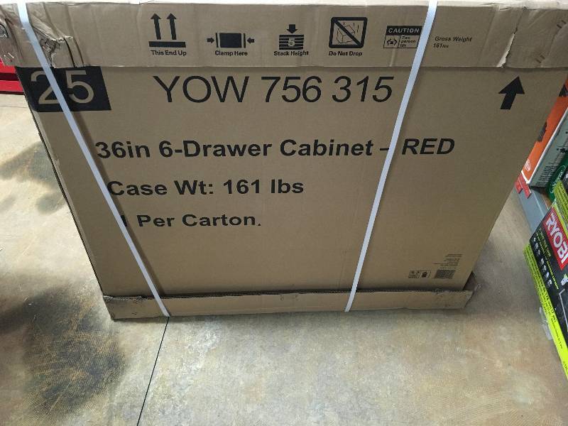 Husky 36 in. 6-Drawer Roller Tool Cabinet, Red New