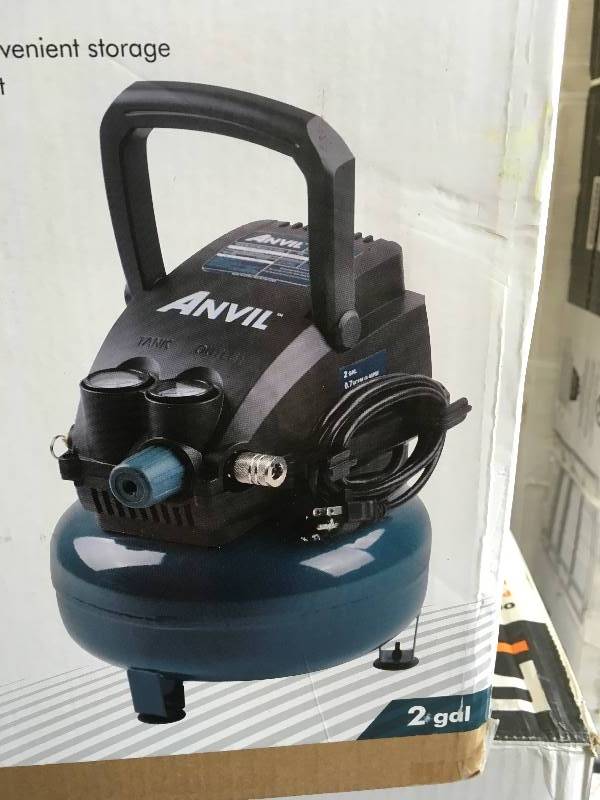 Anvil 2 Gal Pancake Air Compressor and Accessory Kit Open box in like new condition