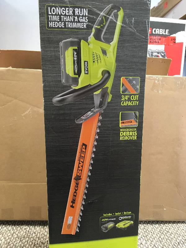 Ryobi 40 Volt Lithium 24 Cordless Hedge Trimmer Open box in like new condition