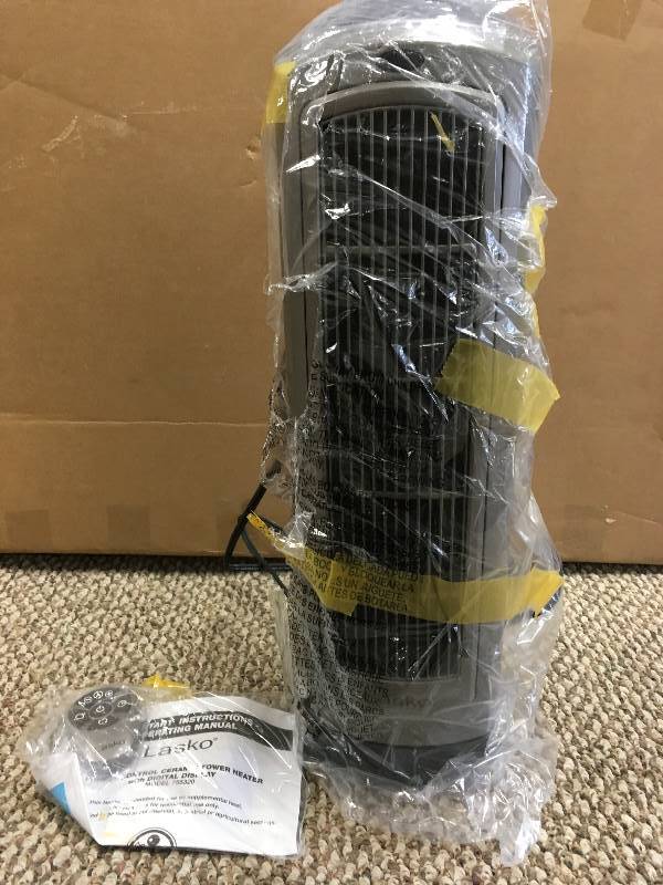 Lasko Oscillating Ceramic Tower Heater with Remote not used