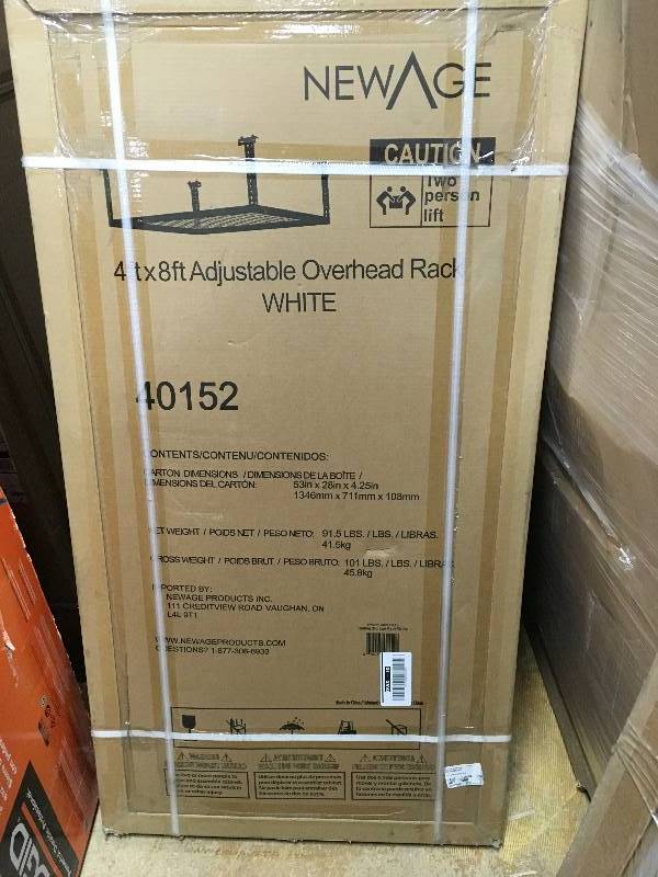 NewAge Products Adjustable Width Ceiling Storage Rack 4 x 8 Adjustable new