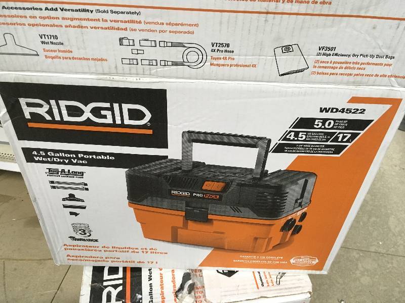 Ridgid 4.5 Gallon Portable WetDry Vac open box not used