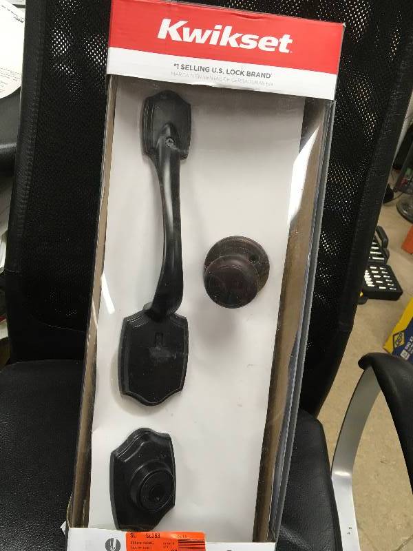 Kwikset Belleview Venetian Bronze Single Cylinder Door Handleset with Cove Knob featuring Smartkey  open box in llike new condition