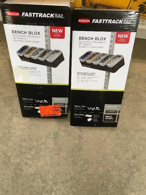 Rubbermaid Fasttrack Rail Bench Blox  - Lot of 2 new
