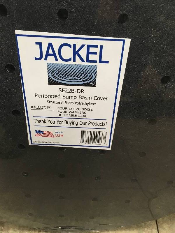 Jackel Perforated Sump Basin Cover  open box in llike new condition