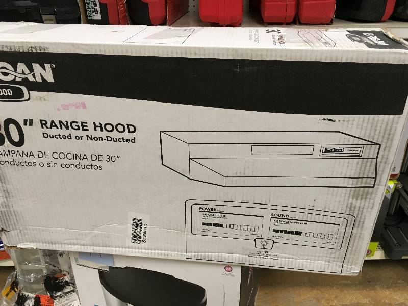 Broan 43000 Series 30 in. Convertible Range Hood in White  in like new condition
