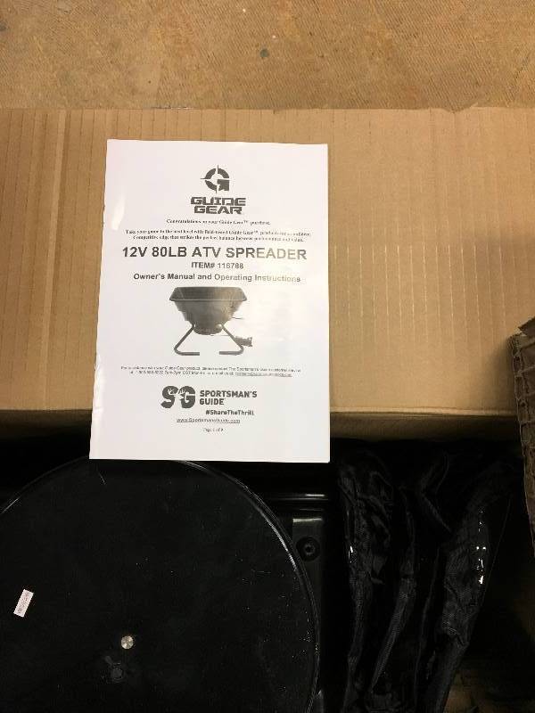Guide Gear 12 Volt 80 LB ATV Spreader not used