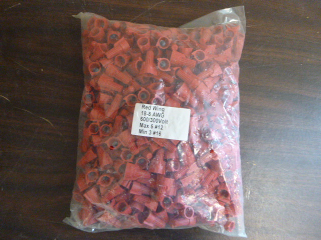 lot 13 image: Bag of Red Wing 18-8 AWG Wire Connectors