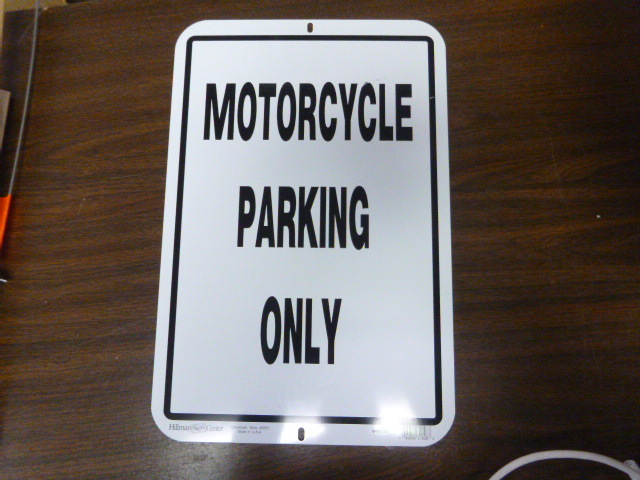 lot 104 image: Motorcycle Parking Sign