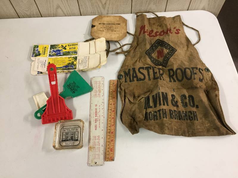 lot 18 image: Advertising including Master Roofs North Branch Apron