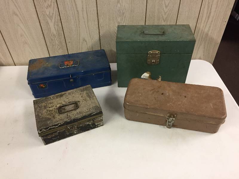 lot 20 image: Metal Boxes - Some with Contents