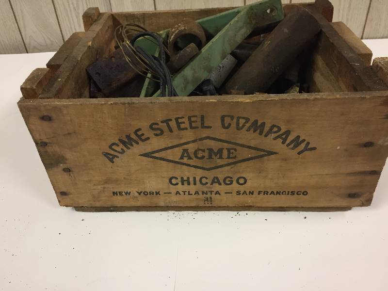 lot 24 image: Wooden Box Acme Steel & contents