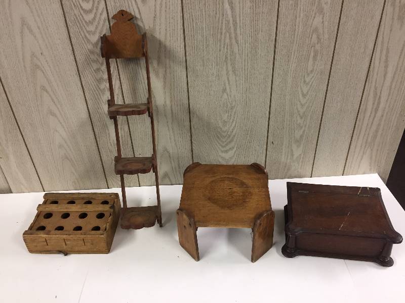 lot 61 image: Wooden Boxes, CupSaucer Holder, Stand