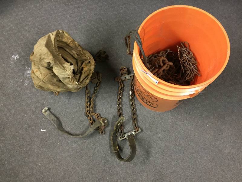 lot 13 image: Bucket Full of Heavy Chain