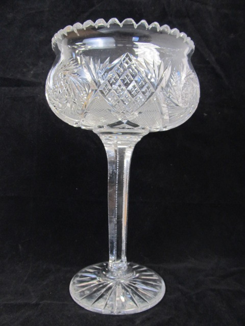 lot 34 image: Large Antique American Brilliant Period Cut Crystal Compote