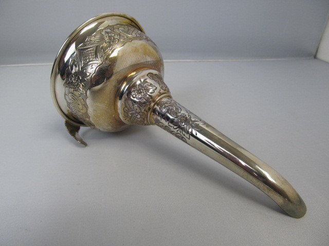 lot 37 image: Ornate Signed PREBEN SALOMONSEN (Denmark) Sterling Silver Wine Funnel