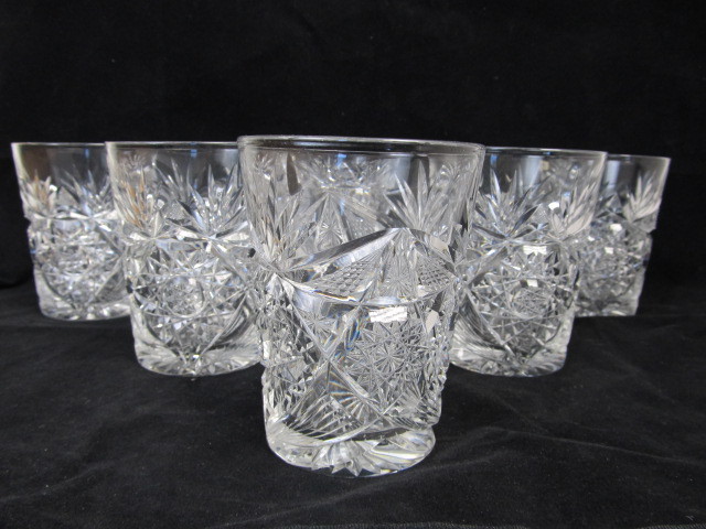 lot 40 image: Set of 6 Signed Antique LIBBEY Crystal Water Glasses