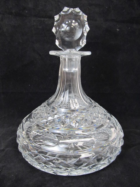 lot 42 image: Signed ROYAL BRIERLEY Cut Crystal Ships Decanter